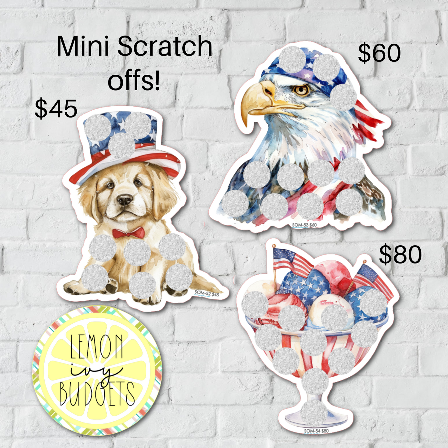 MINI Fourth of July Scratch Off Savings Challenge, SOM - 52, 53, 54
