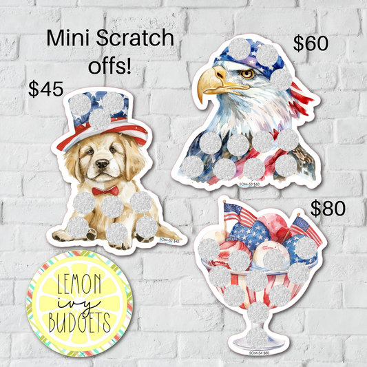 MINI Fourth of July Scratch Off Savings Challenge, SOM - 52, 53, 54