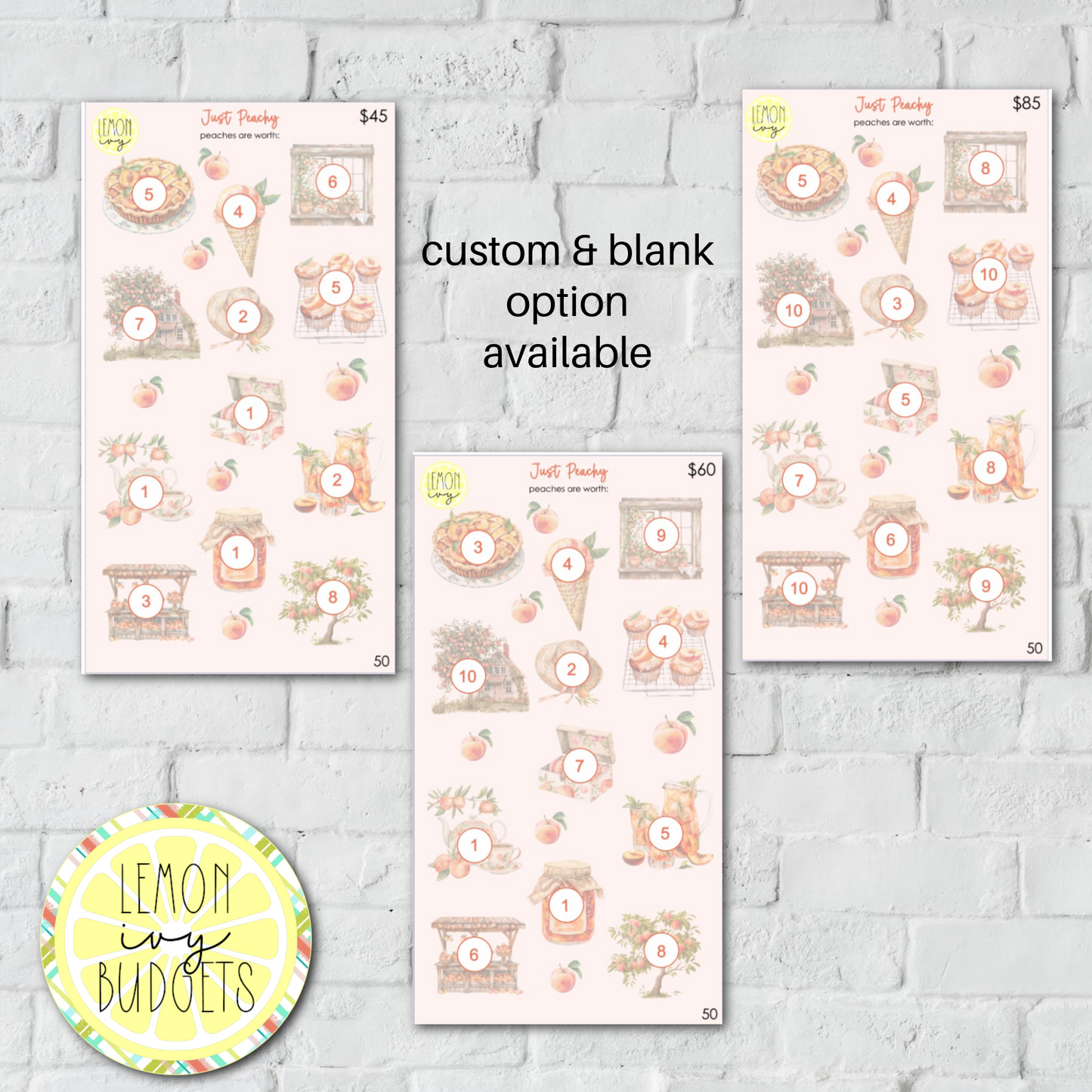 Just Peachy Sticker Savings Challenge, SC-50