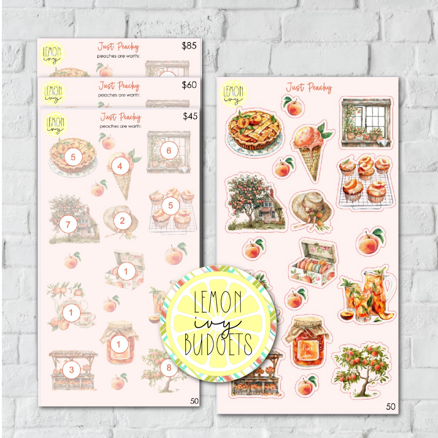 Just Peachy Sticker Savings Challenge, SC-50